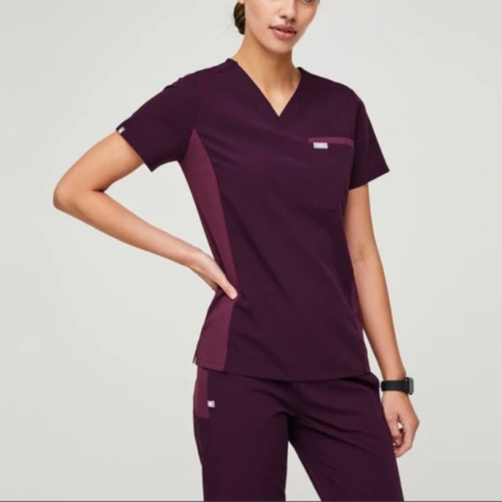 Figs Deep purple XS scrub set